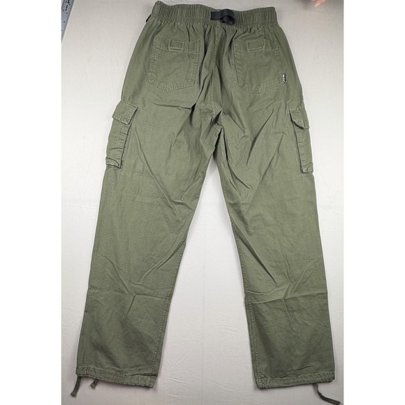 Spitfire Bighead Pants Beige Ripstop Cargo Belted Y2K Skater Mens Size L Green - Picture 3 of 7